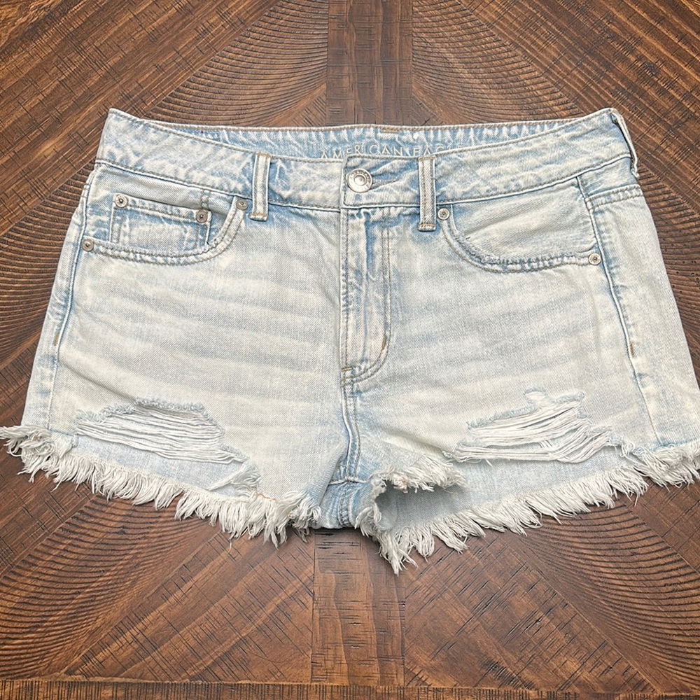 American Eagle Outfitters Blue Jean Shorts Distressed Style